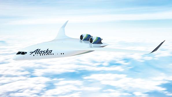 Alaska Airlines blended wing body aircraft concept