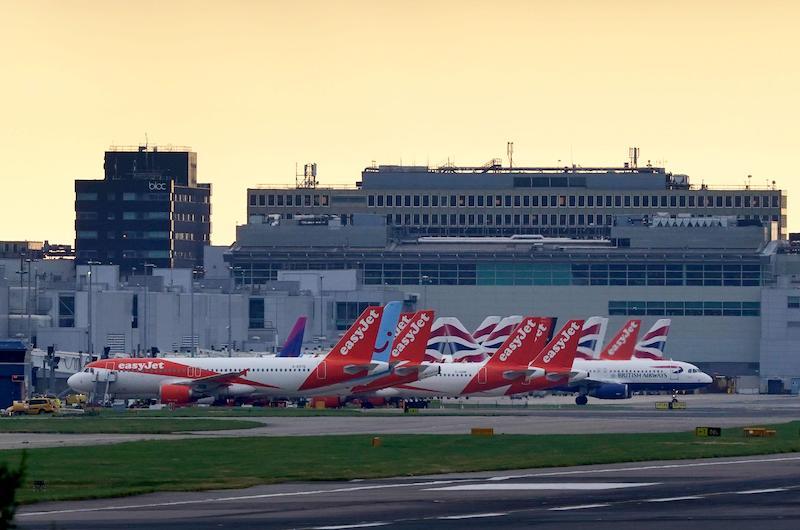 busy tarmac at gatwick