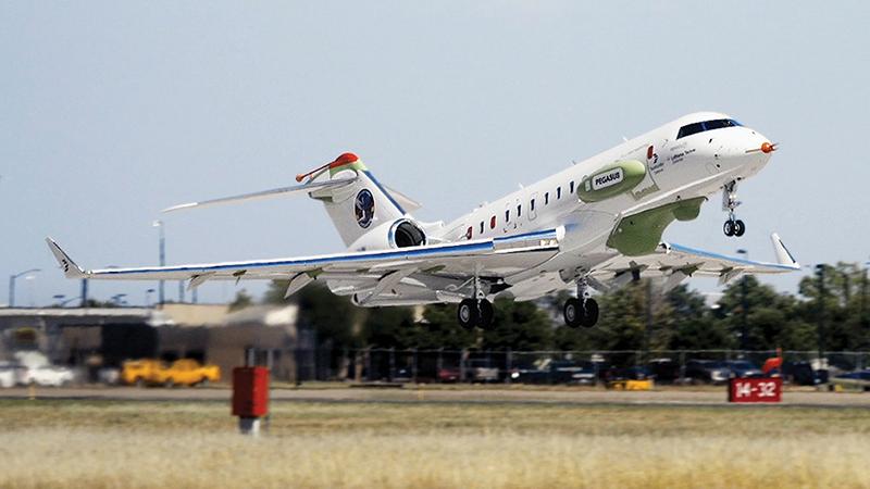 Pegasus aircraft taking off