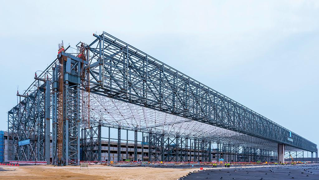 Hangar under construction