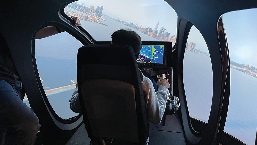 student flying Joby Aviation simulator