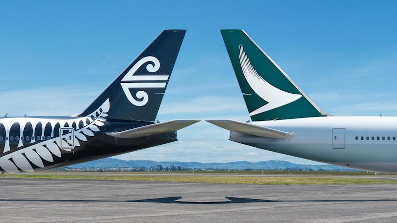 cathay pacific air new zealand tail fins