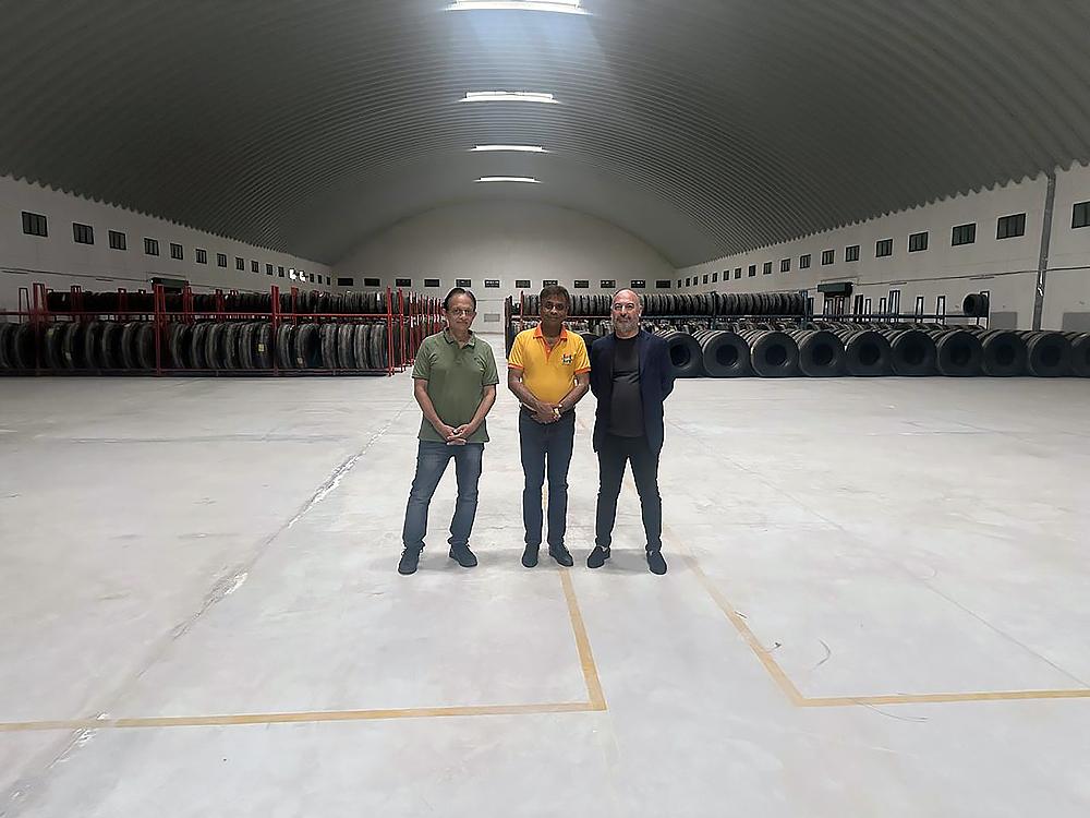 Executives inside HaveUs Aerotech's Bengaluru warehouse