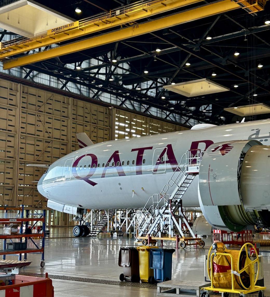 Qatar Airways aircraft in MRO