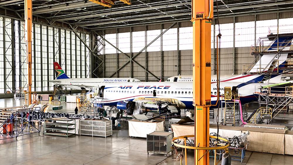 Aircraft in SAA Technical hangar