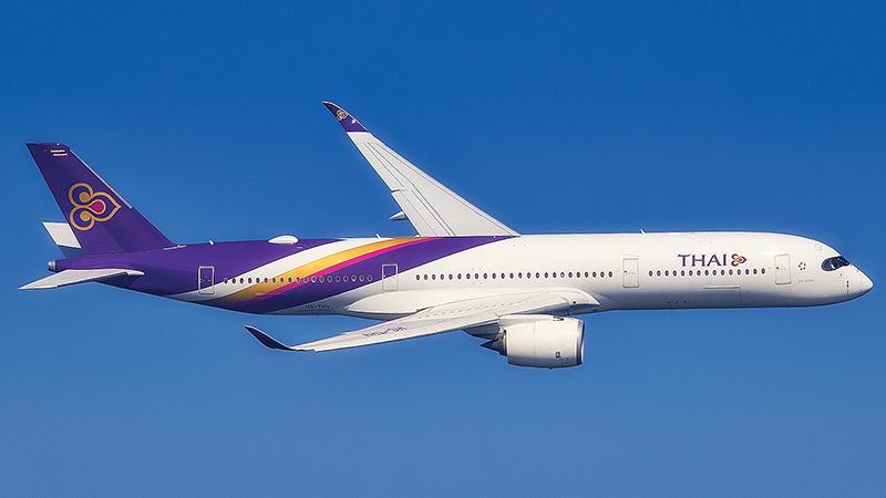 Thai Airbus A350 in flight