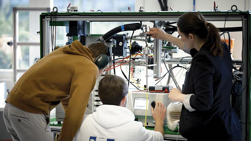 students in a lab