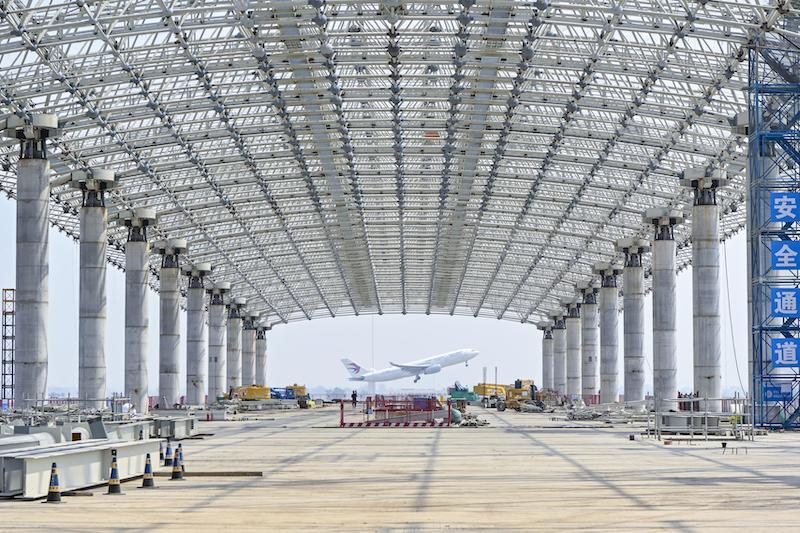 construction at  Baiyun airport in Guangzhou City