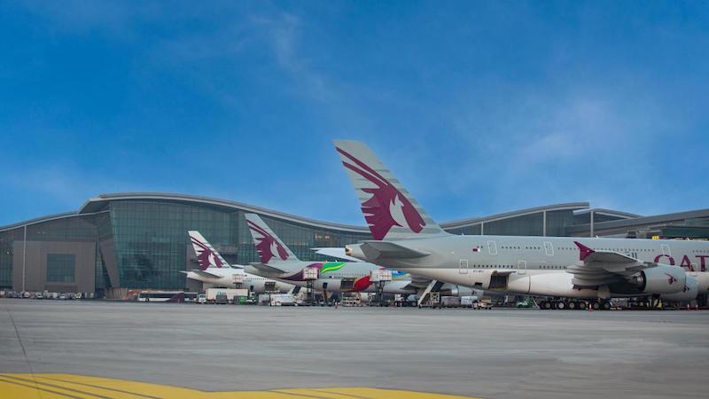 qatar airways planes at Hamad International Airport