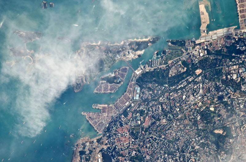 singapore seen from satellite