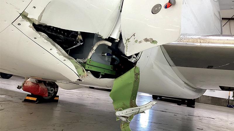 damaged aircraft