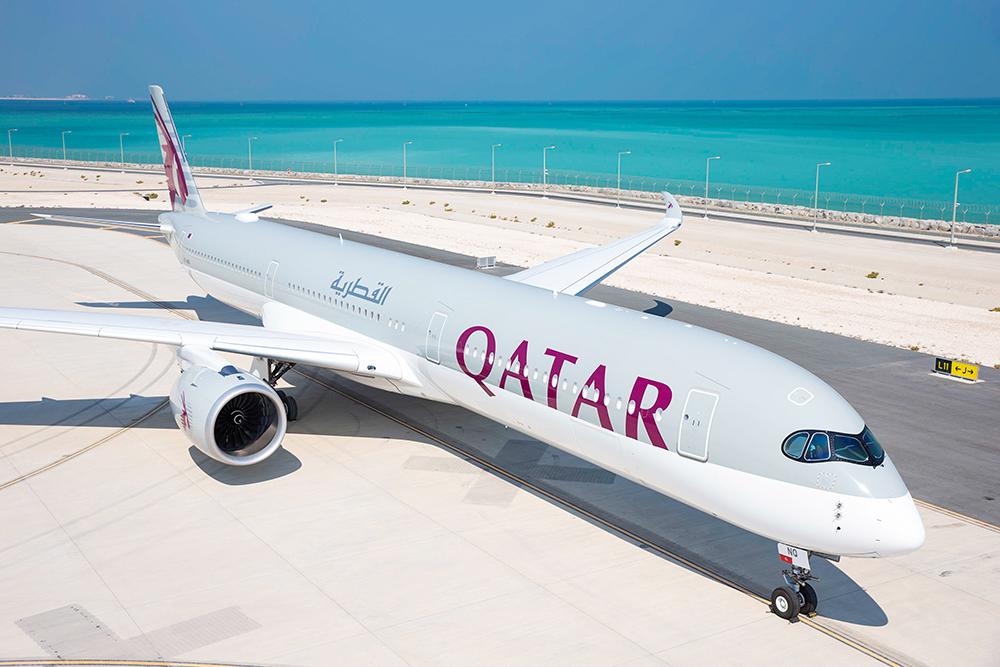 Qatar Airways aircraft on runway