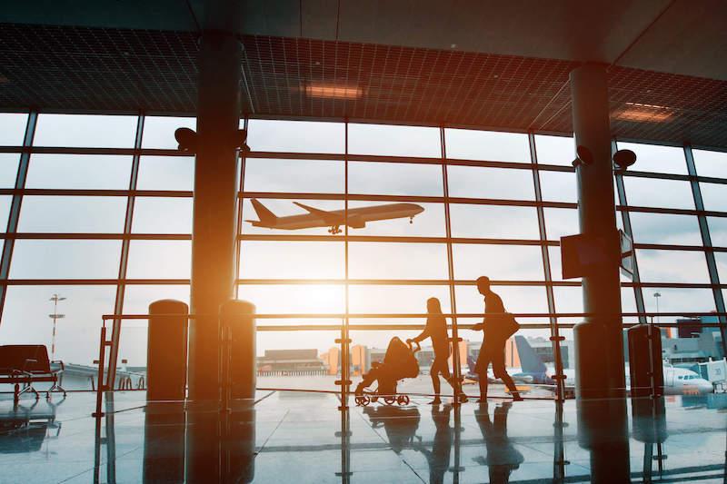 passenger silhouette at airport