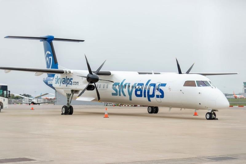 SkyAlps Dash 8 on the ground