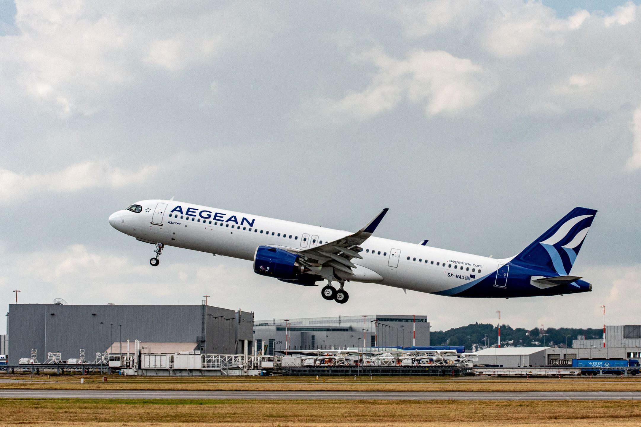 Aegean Airbus A321neo Taking Off