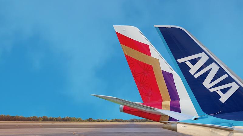 ana and air india tail fins