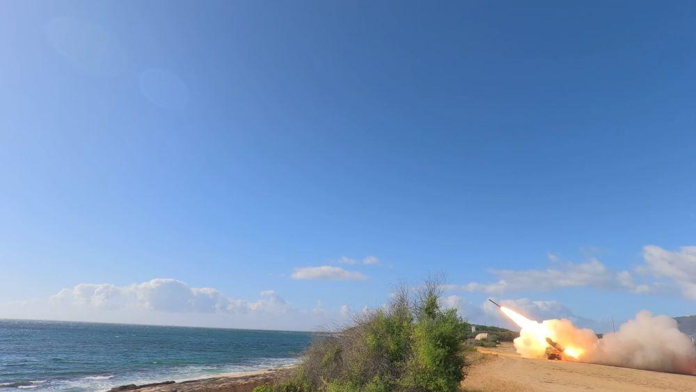 The Army’s 3rd Multi-Domain Task Force fires a HIMARS as part of a ship-sinking exercise in July 2024. Credit: U.S. Army