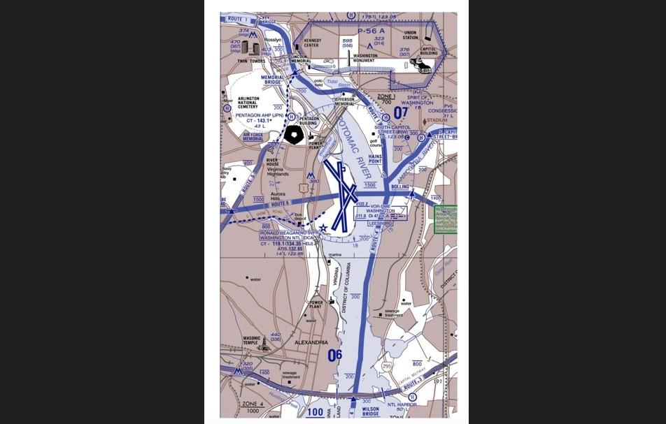 FAA helicopter route chart near Reagan Washington National Airport. Credit: NTSB