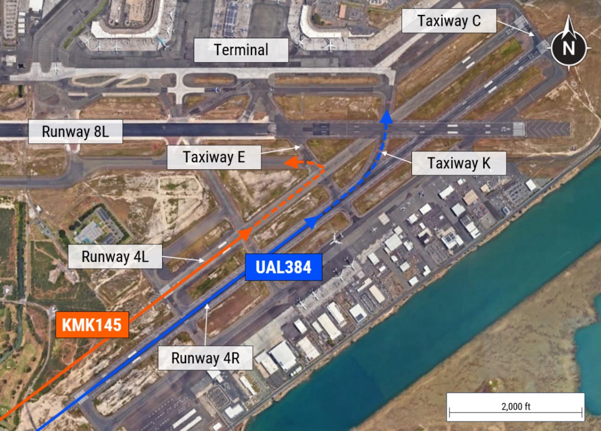 An aerial map of Honolulu's Daniel K Inouye International Airport 