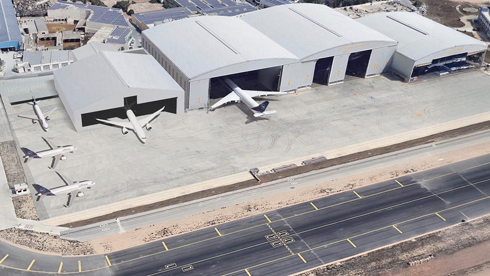 A rendering showing what the Lufthansa Technik Malta facility will look like after the expansion