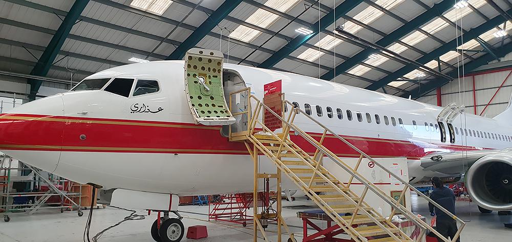Bahrain Dfense Force aircraft in hangar