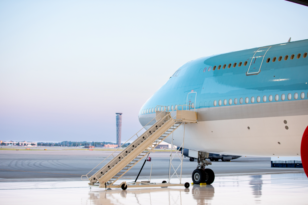A former Korean Airlines 747 at SNC’s Dayton, Ohio, facility. SNC photo