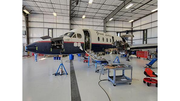 beechcraft 1900D regional airliner undergoing P2F conversion