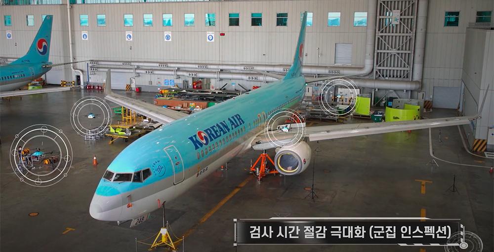 Korean Air drone swarm inspection