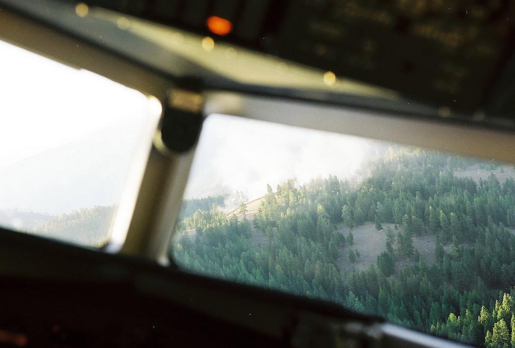 Wildfire incident viewed from above the Blackfoot River in western Montana.