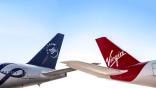 skyteam and virgin atlantic tailfins