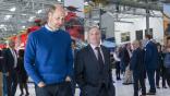 HRH William, Prince of Wales, with Airbus Helicopters UK managing director Lenny Brown, MBE, at the company's new UK headquarters