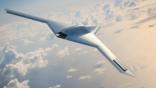 concept image of the rq-180 flying above clouds