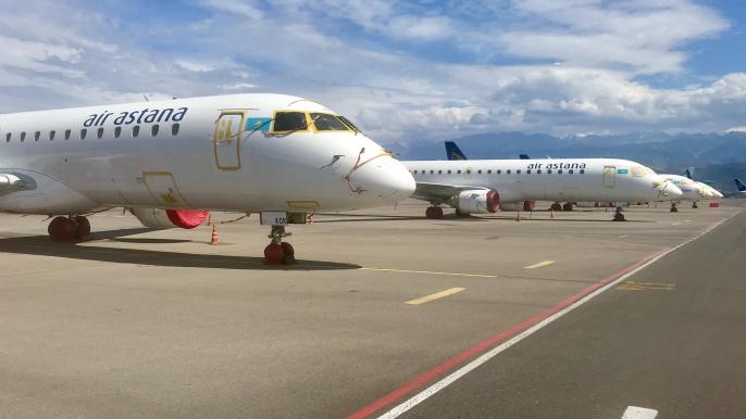 Air Astana Embraer E190s in storage