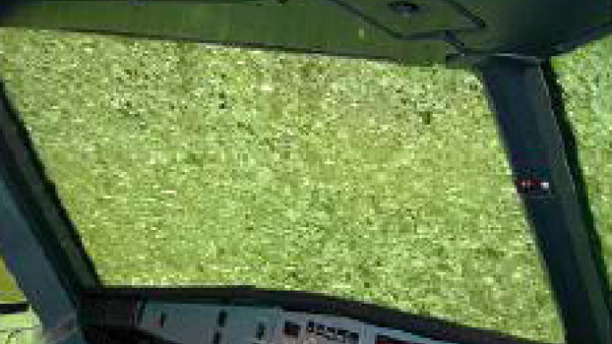 Hail damaged windscreen