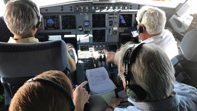 Pilots and engineers conducting certification flight tests 