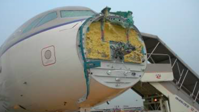 Radome damage from hail