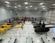 Helicopters in storage